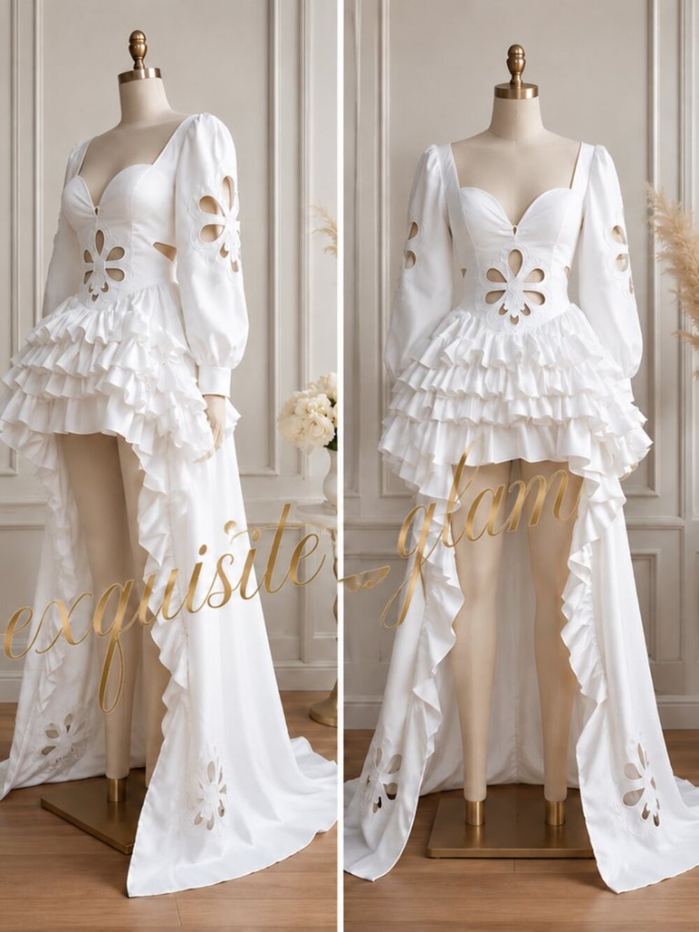 Gorgeous Bridal Gown Couture Designer Wedding Evening Luxurious Embroidery Dress